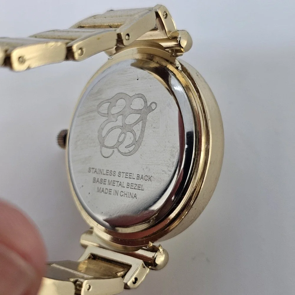 Women's Watch 34MM Gold Dial Crystal Bezel Gold Metal Bands 5